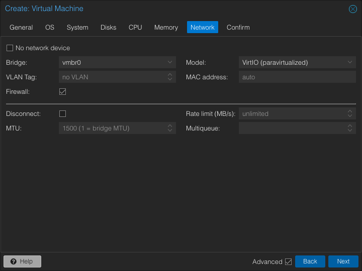 Create VM Network