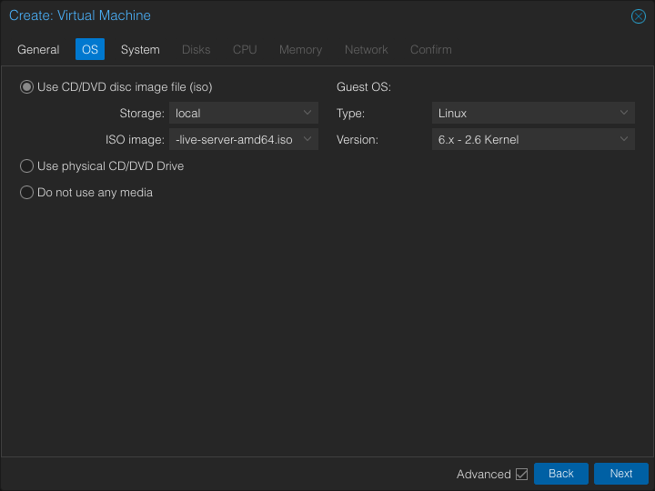 Create VM OS
